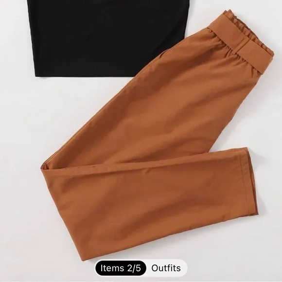 Shein small burnt orange high waisted straight legged pants - Picture 2 of 3